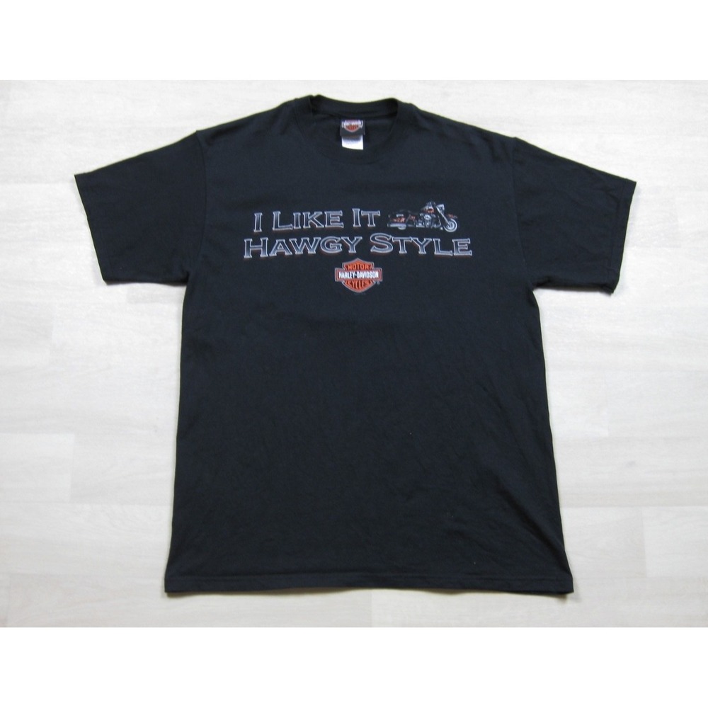 Vintage Y2K Harley Davidson Motorcycles T Shirt (L) Hawgy Style Biker Ohio 2007